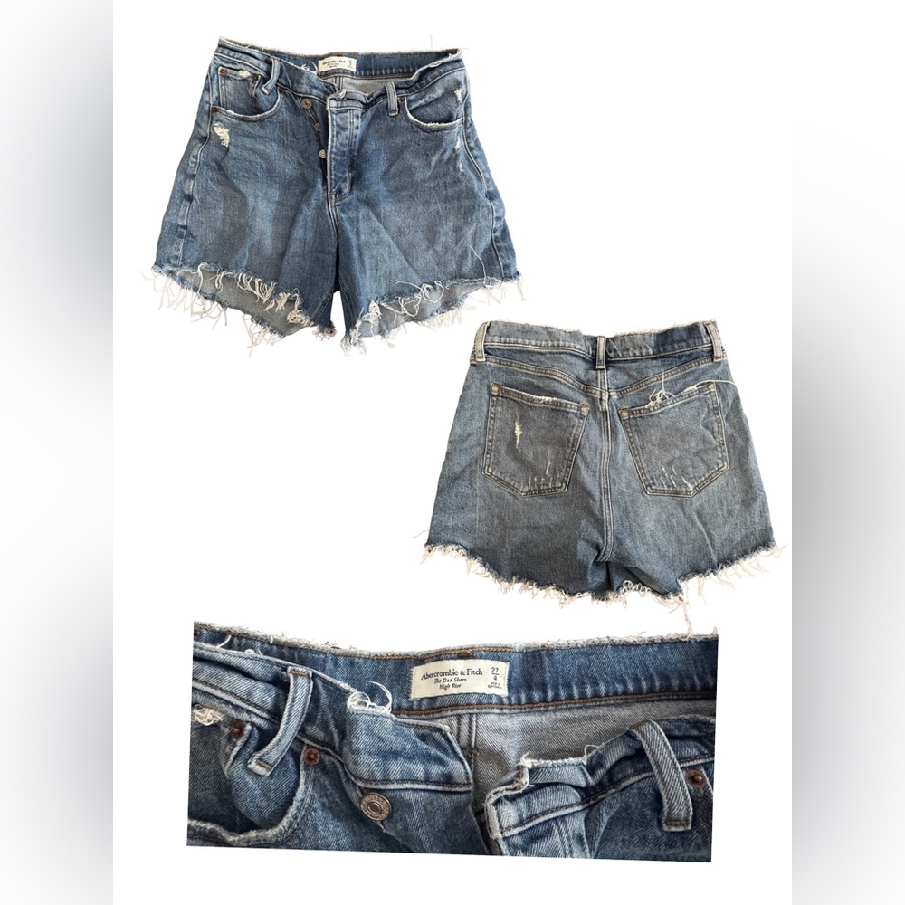 Abercrombie & Fitch Distressed Blue Jean Shorts
